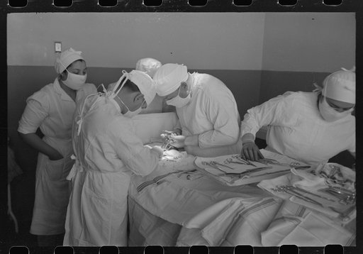 Untitled photo, possibly related to: Operation at the Cairns General Hospital at the FSA (Farm Security Administration) farmworkers community, Eleven Mile Corner, Arizona