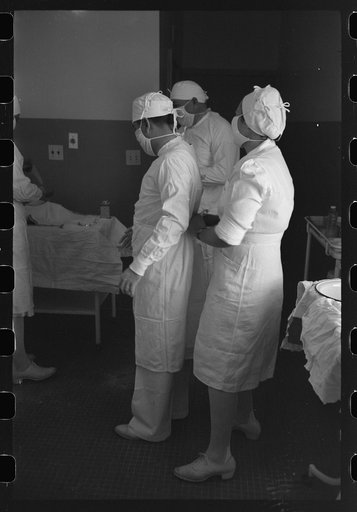 Operation at the Cairns General Hospital at the FSA (Farm Security Administration) farmworkers community, Eleven Mile Corner, Arizona