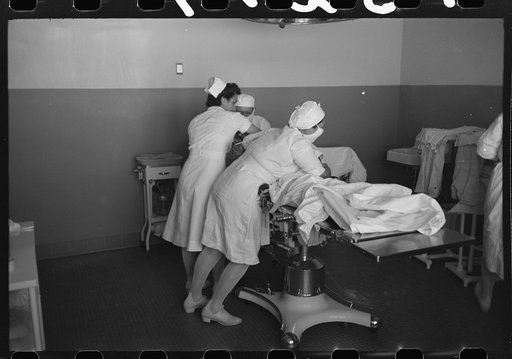 Operation at the Cairns General Hospital at the FSA (Farm Security Administration) farmworkers community, Eleven Mile Corner, Arizona