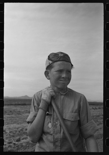 Untitled photo, possibly related to: Boy in the vocational training class, gardening, at the FSA (Farm Security Administration) farmworkers community, Eleven Mile Corner, Arizona