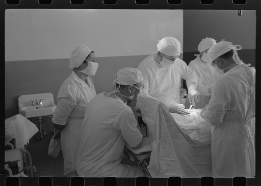 Untitled photo, possibly related to: Operation at the Cairns General Hopsital at the FSA (Farm Security Administration) farmworkers community, Eleven Mile Corner, Arizona