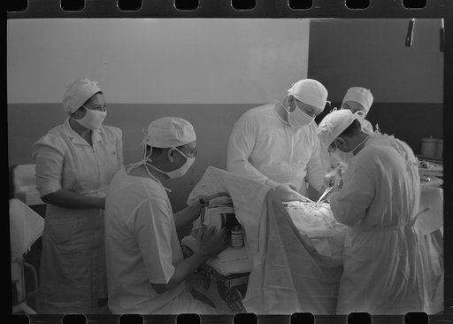 Operation at the Cairns General Hopsital at the FSA (Farm Security Administration) farmworkers community, Eleven Mile Corner, Arizona