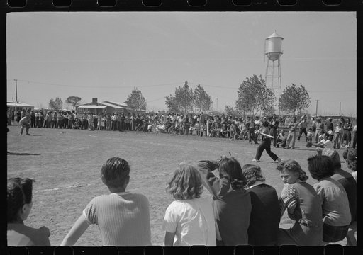 Untitled photo, possibly related to: Baseball game at the annual field day at the FSA (Farm Security Administration) farmworkers community. Yuma, Arizona