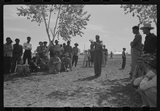 Horseshoes game] at the annual field day of the FSA (Farm Security Administration) farmworkers community, Yuma, Arizona