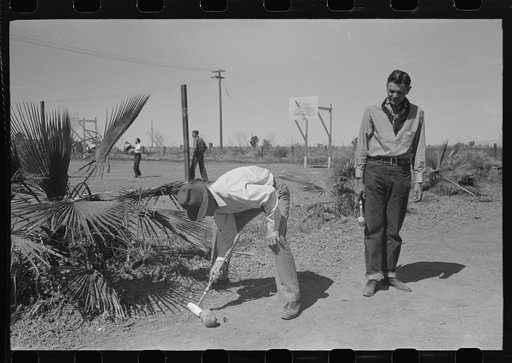 Croquet game at the annual field day of the FSA (Farm Security Administration) farmworkers community, Yuma, Arizona