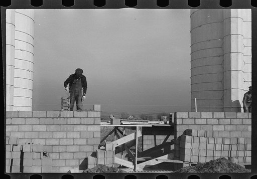 Untitled photo, possibly related to: Building community barn and silo, Westmoreland Homesteads, Pennsylvania