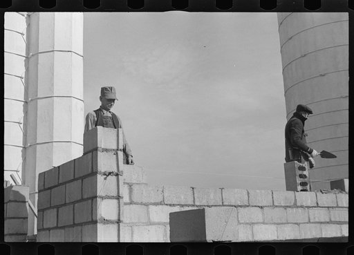 Untitled photo, possibly related to: Building community barn and silo, Westmoreland Homesteads, Pennsylvania