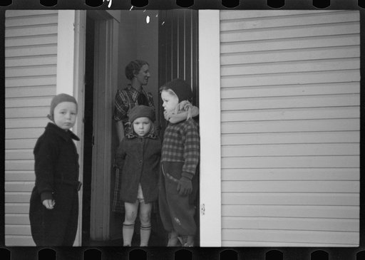 Untitled photo, possibly related to: Children leaving nursery school, 2:30 p.m., Westmoreland Homesteads, Pennsylvania