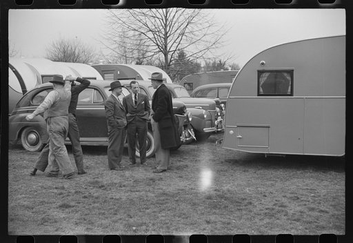 Untitled photo, possibly related to: Washington, D.C. A demonstration of FSA (Farm Security Administration) trailers