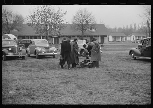 Untitled photo, possibly related to: News photographers at tourist camp, Washington, D.C.