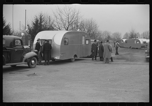 Untitled photo, possibly related to: FSA (Farm Security Administration) trailers at Washington, D.C. tourist camp