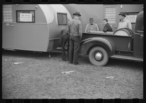 Inspecting FSA (Farm Security Administration) trailers