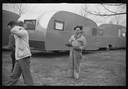 Untitled photo, possibly related to: FSA (Farm Security Administration) trailer drivers