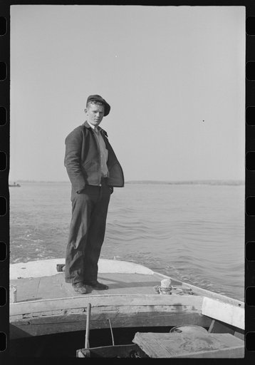 Jim Johnson, a young fishing boat captain. Rock Point, Maryland