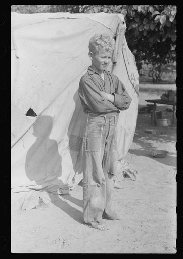 Untitled photo, possibly related to: Father and sons who pick fruit in Berrien County, Michigan. They are from Arkansas