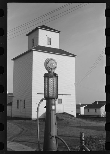 Grain elevator on large farm in Red River Valley. Cass County, North Dakota