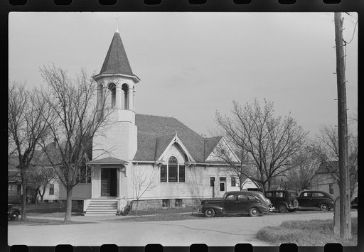 Church during Sunday morning services. Michigan, North Dakota