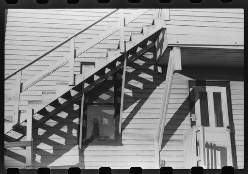 Back steps of hotel. Minot, North Dakota