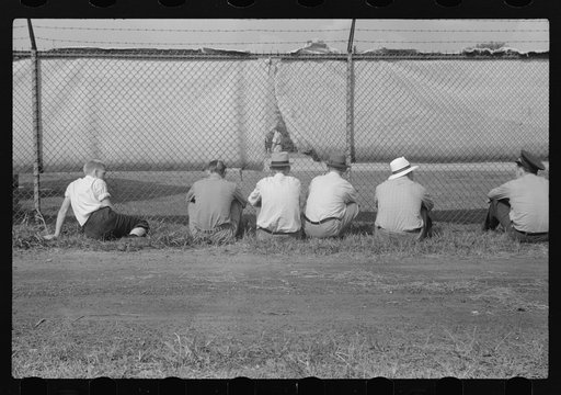 Watching ballgame. Vincennes, Indiana