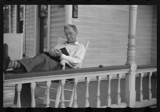 Untitled photo, possibly related to: Front porch. Sunday afternoon, Vincennes, Indiana