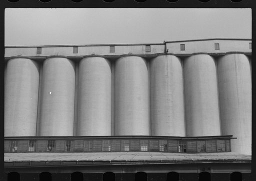 Untitled photo, possibly related to: Elevators at Quaker Oats plant. Cedar Rapids, Iowa