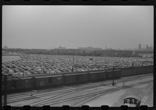 Untitled photo, possibly related to: Freight cars in yards, Chicago, Illinois