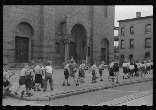 Parochial school going home. Pittsburgh, Pennsylvania