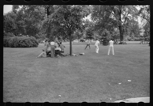 Untitled photo, possibly related to: Bridge game following Sunday afternoon picnic. Vincennes, Indiana