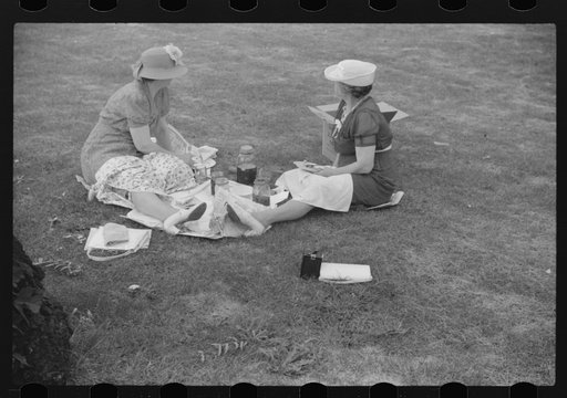 Sunday afternoon picnic in park. Vincennes, Indiana