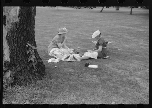 Untitled photo, possibly related to: Sunday afternoon picnic in park. Vincennes, Indiana