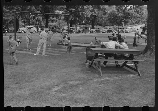Untitled photo, possibly related to: Sunday afternoon picnic in park. Vincennes, Indiana
