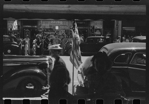Untitled photo, possibly related to: Waiting for the Fourth of July parade to pass, Watertown, Wisconsin