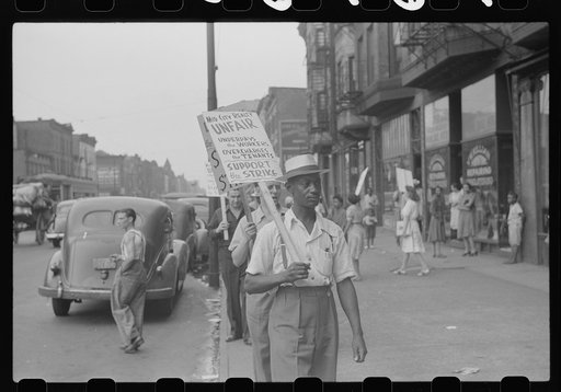 Untitled photo, possibly related to: Picket line at Mid-City Realty Company, South Chicago, Illinois