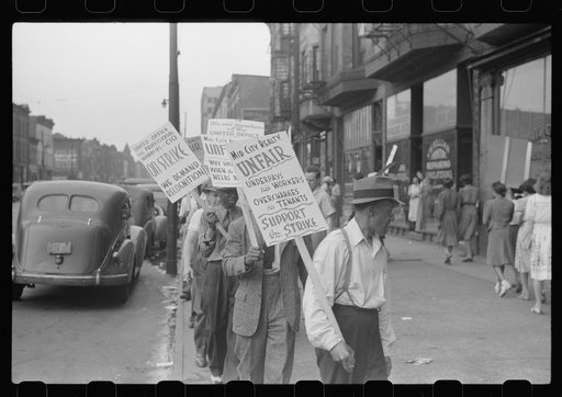 Untitled photo, possibly related to: Picket line at Mid-City Realty Company, South Chicago, Illinois