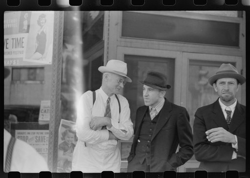 Untitled photo, possibly related to: Men on main street, Watertown, Wisconsin