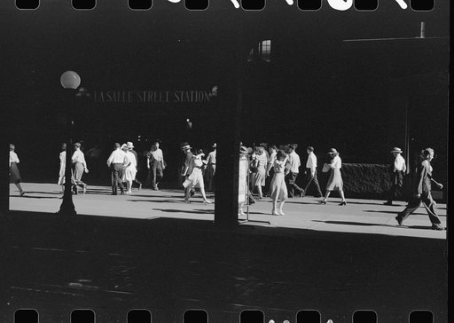 Untitled photo, possibly related to: Five o'clock crowds, Chicago, Illinois