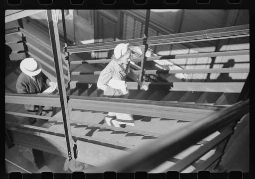 Ascending steps of El, Chicago, Illinois