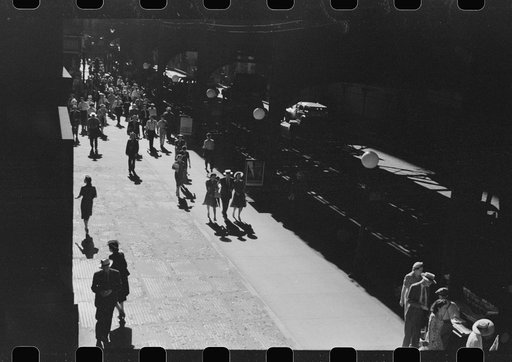 Untitled photo, possibly related to: Five o'clock crowds, Chicago, Illinois