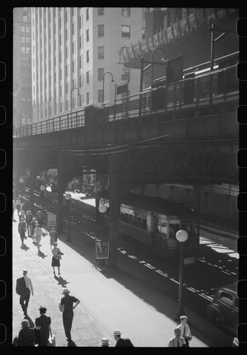 Untitled photo, possibly related to: Five o'clock crowds, Chicago, Illinois