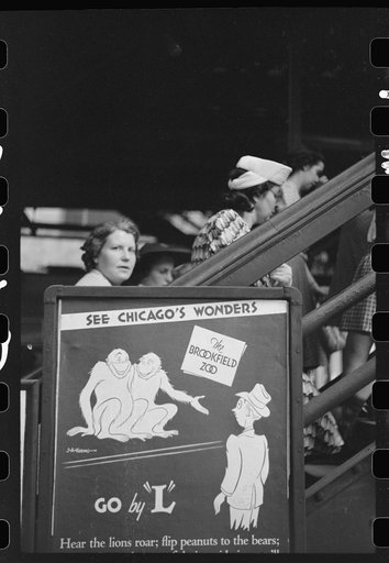 Untitled photo, possibly related to: Ascending steps of El, Chicago, Illinois