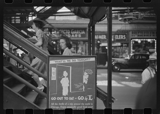 Ascending steps of El, Chicago, Illinois