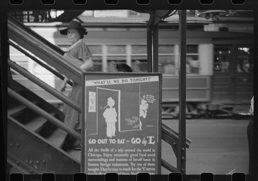 Untitled photo, possibly related to: Ascending steps of El, Chicago, Illinois
