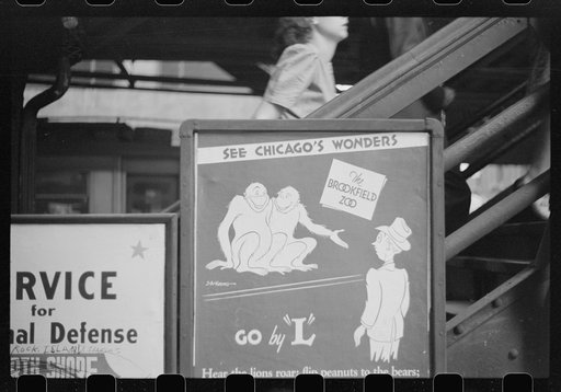 Untitled photo, possibly related to: Ascending steps of El, Chicago, Illinois