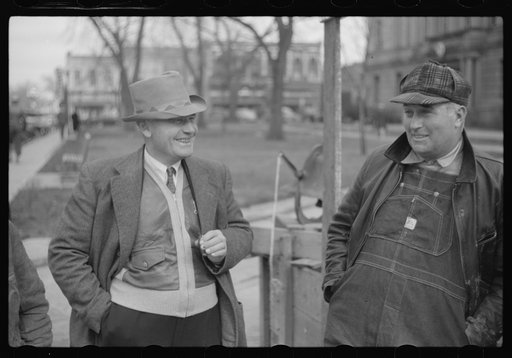 Untitled photo, possibly related to: At the American Legion booth for collecting scrap paper. Chillicothe, Missouri