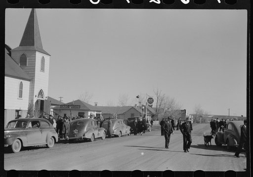 Untitled photo, possibly related to: Glasgow, Montana. Funeral