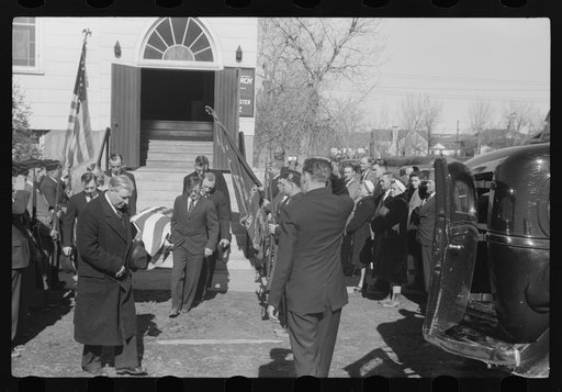 Untitled photo, possibly related to: Glasgow, Montana. Funeral