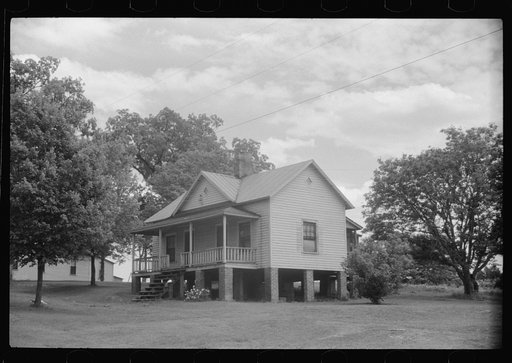 Company house on the main street of the mill town of Swepsonville, North Carolina