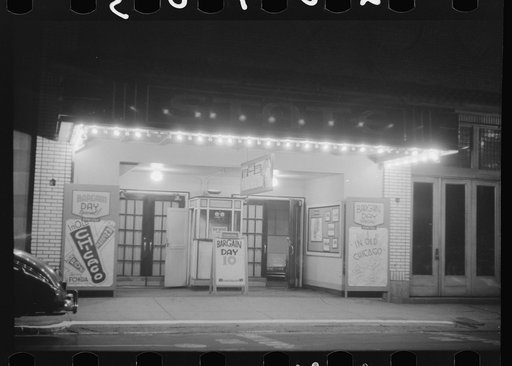 Untitled photo, possibly related to: A small movie house on the main street of Durham, North Carolina