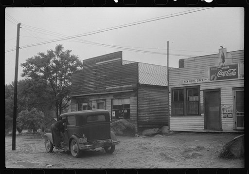 Untitled photo, possibly related to: A combination pool room, barbershop, shoe shine parlor and general hangout for Negroes in Roxboro, North Carolina