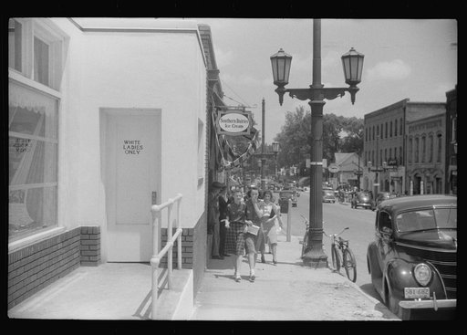 Street scene near bus station in Durham, North Carolina